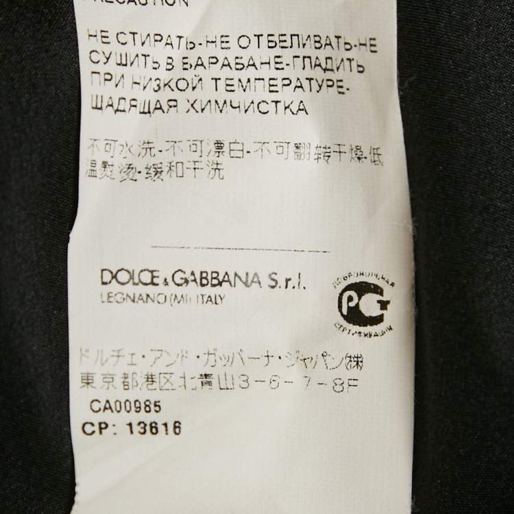 Pre Owned Dolce & Gabbana Black Floral Print Long Sleeve Blouse M