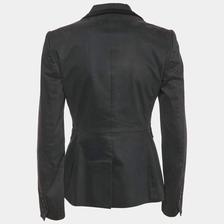 Pre Owned Dolce & Gabbana Black Cotton Single Breasted Blazer M
