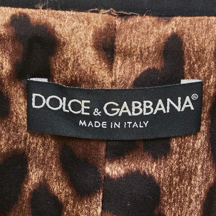 Pre Owned Dolce & Gabbana Black Cotton Single Breasted Blazer M