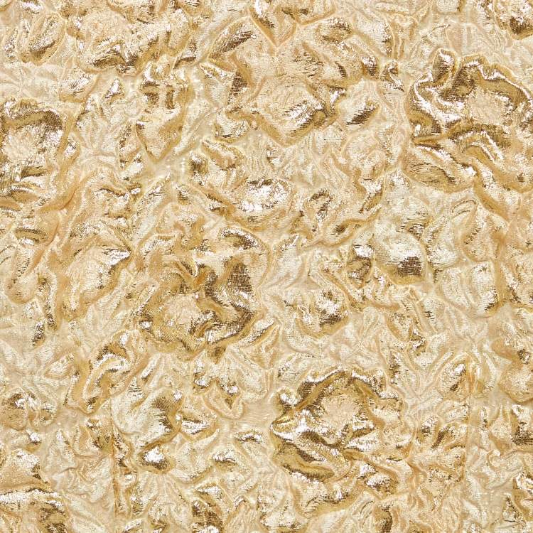 Pre Owned Dolce & Gabbana Gold Textured Lurex Sleeveless Blouse XS 