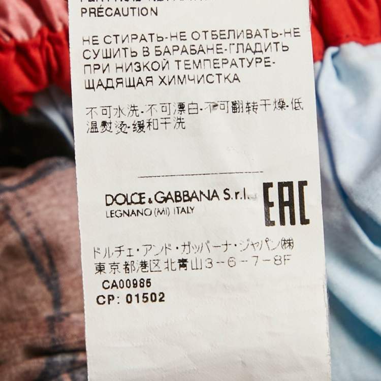 Pre Owned Dolce & Gabbana Multicolor Carretto Print Cotton Short Dress XS