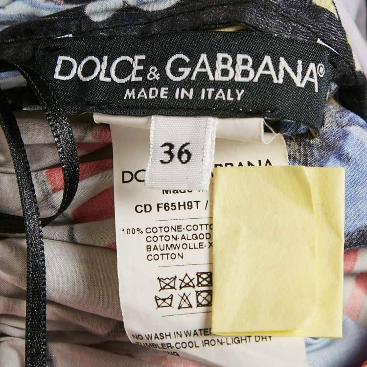 Pre Owned Dolce & Gabbana Multicolor Carretto Print Cotton Short Dress XS