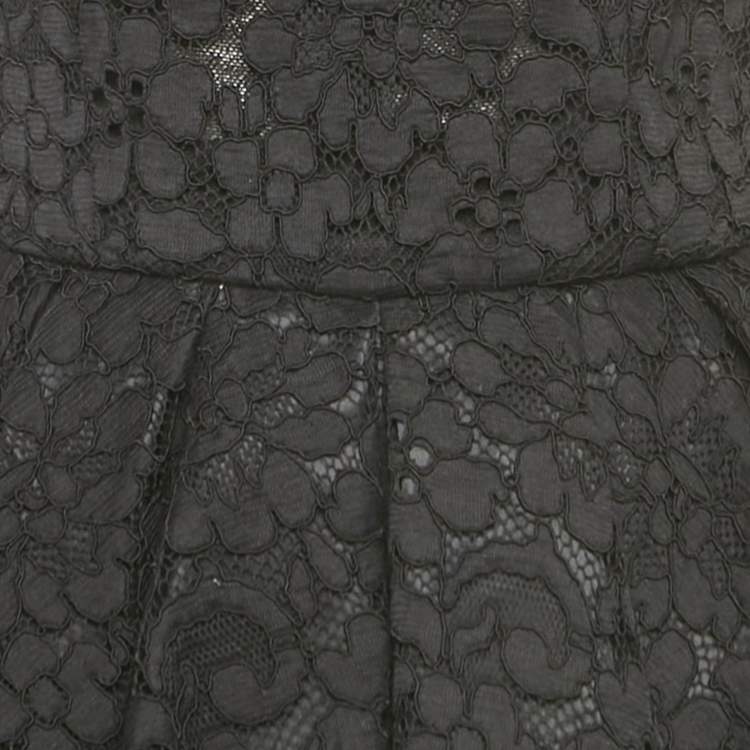 Pre Owned Dolce & Gabbana Black Lace Bustier Detail Strapless Maxi Dress S