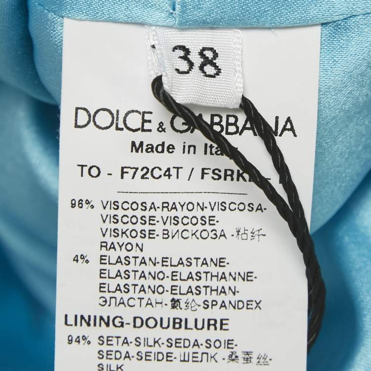Pre Owned Dolce & Gabbana Blue Printed Crepe Sleeveless Crop Top & Shorts Set S