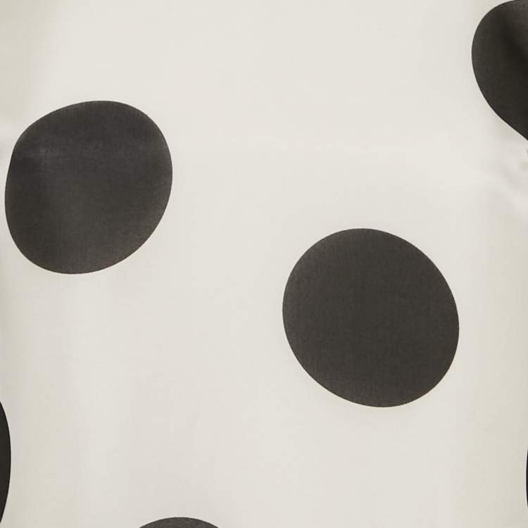 Pre Owned Dolce & Gabbana Napoli White Polka Dots Print Organza Shift Short Dress S