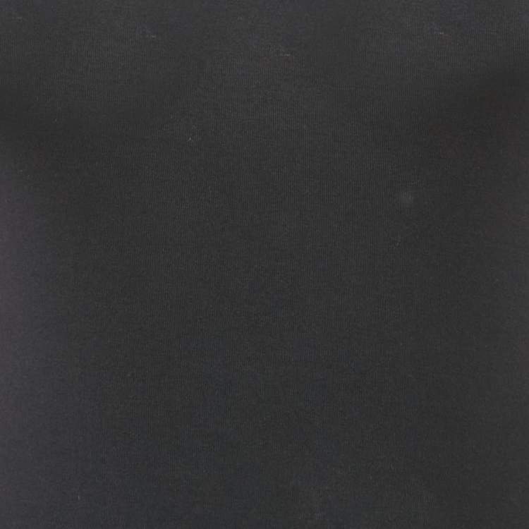 Pre Owned Dolce & Gabbana Black Floral Silk Trim Jersey Sleeveless Top XS