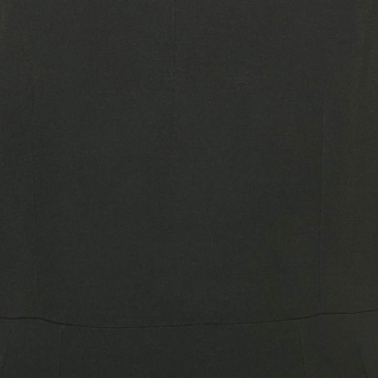 Pre Owned Dolce & Gabbana Black Crepe V-Neck Midi Dress M