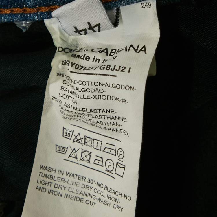 Pre Owned Dolce & Gabbana Blue Denim Slim Fit Jeans M
