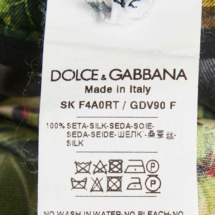 Pre Owned Dolce & Gabbana Multicolor Grape Printed Silk Midi Skirt M