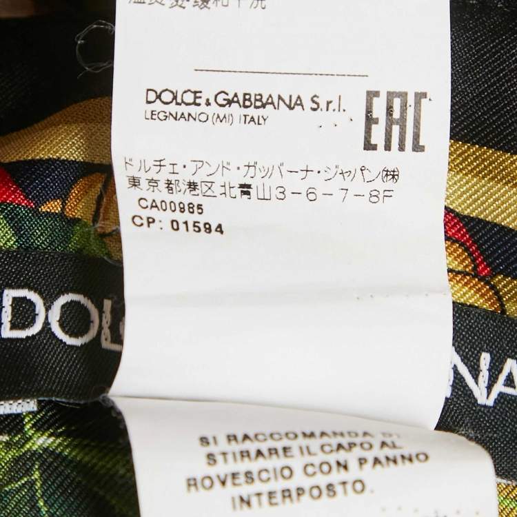 Pre Owned Dolce & Gabbana Multicolor Grape Printed Silk Midi Skirt M