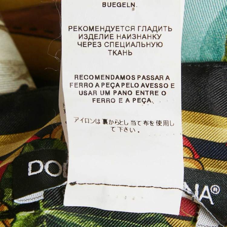 Pre Owned Dolce & Gabbana Multicolor Grape Printed Silk Midi Skirt M