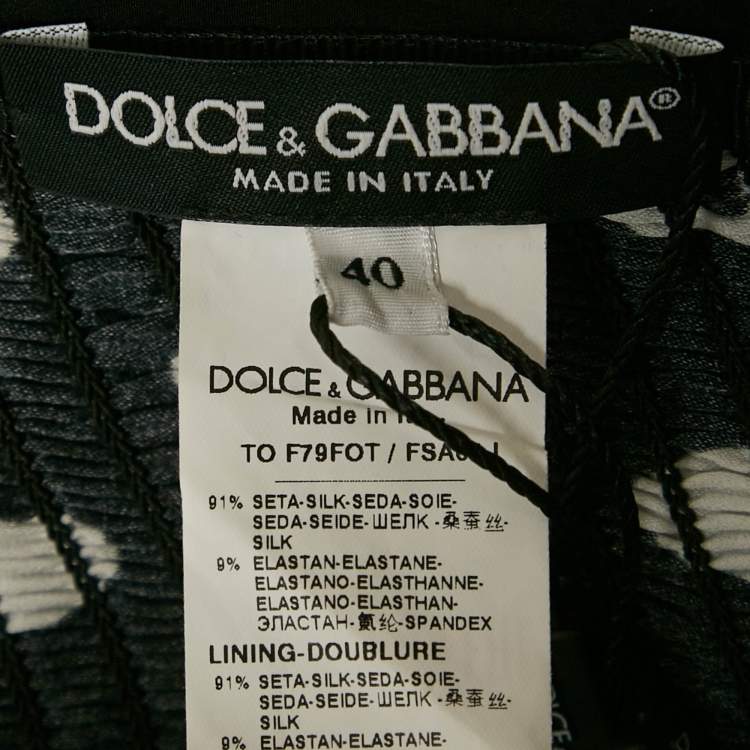 Pre Owned Dolce & Gabbana Black Polka Dots Print Silk Halter Neck Top S