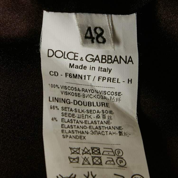 Pre Owned Dolce & Gabbana Burgundy Floral Print Crepe Short Dress L