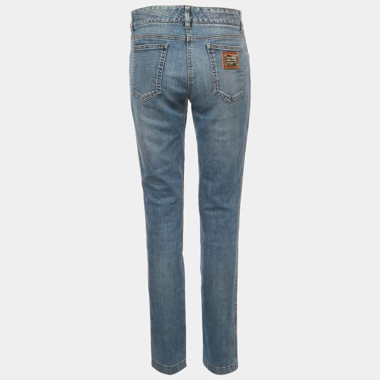 Pre Owned Dolce & Gabbana Blue Faded Denim Jeans M Waist 32"