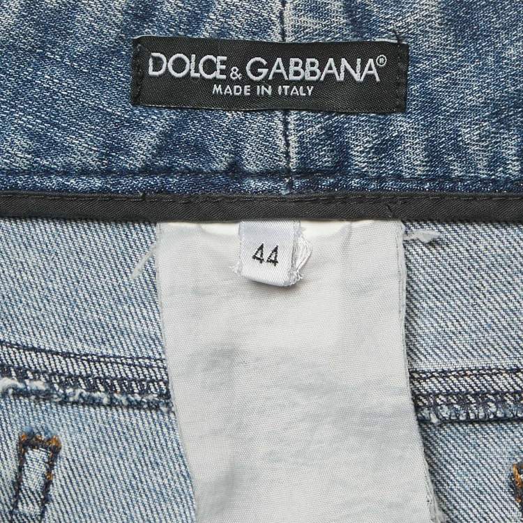 Pre Owned Dolce & Gabbana Blue Faded Denim Jeans M Waist 32"