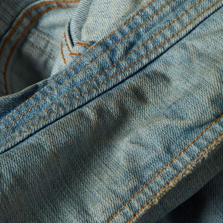 Pre Owned Dolce & Gabbana Blue Washed Denim Button Front Jacket S