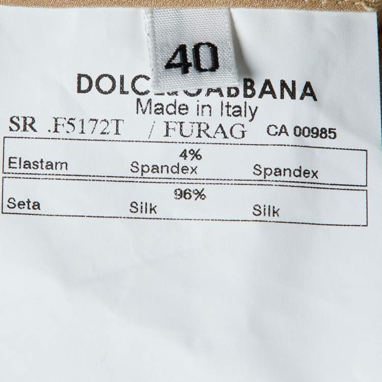 مملوكة مسبقًا Dolce & Gabbana Beige Silk Satin Button Front Shirt S