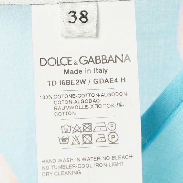 Pre Owned Dolce & Gabbana X Khaled Khaled Multicolor Flamingo Print Cotton Kaftan Mini Dress S