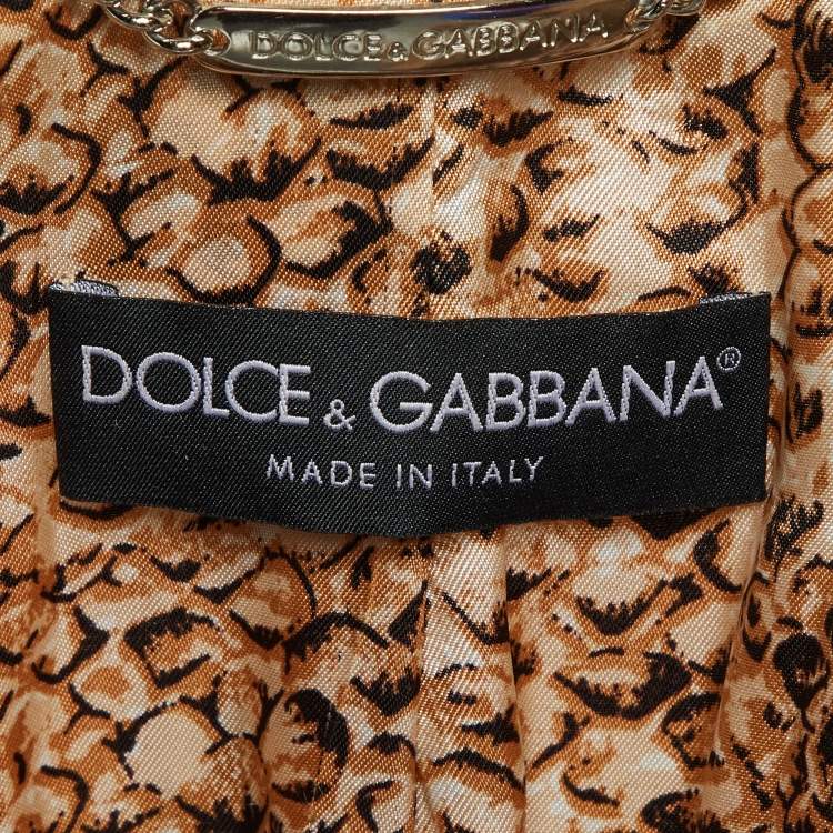 Pre Owned Dolce & Gabbana Beige Linen Frayed Detail Long Coat L