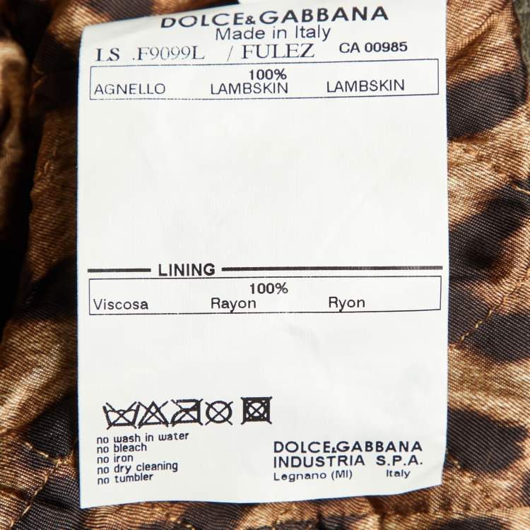 Pre Owned Dolce & Gabbana Brown Leather Cropped Jacket S