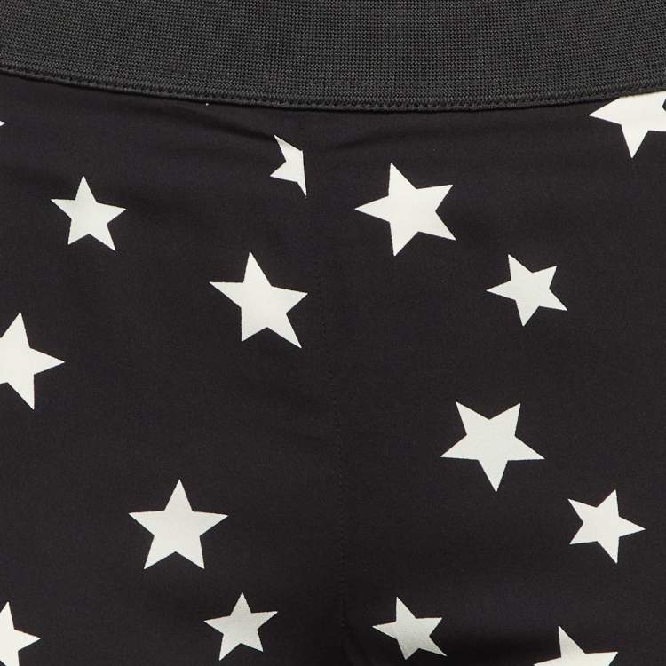 Pre Owned Dolce & Gabbana Black Star Print Stretch Silk Trousers S