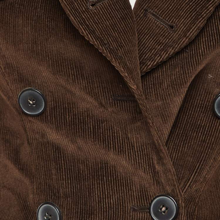 Pre Owned Dolce & Gabbana Brown Corduroy Double Breasted Jacket S