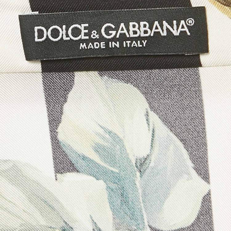 Pre Owned Dolce & Gabbana Multicolor Stipe Floral Print Silk Pajama Set M 