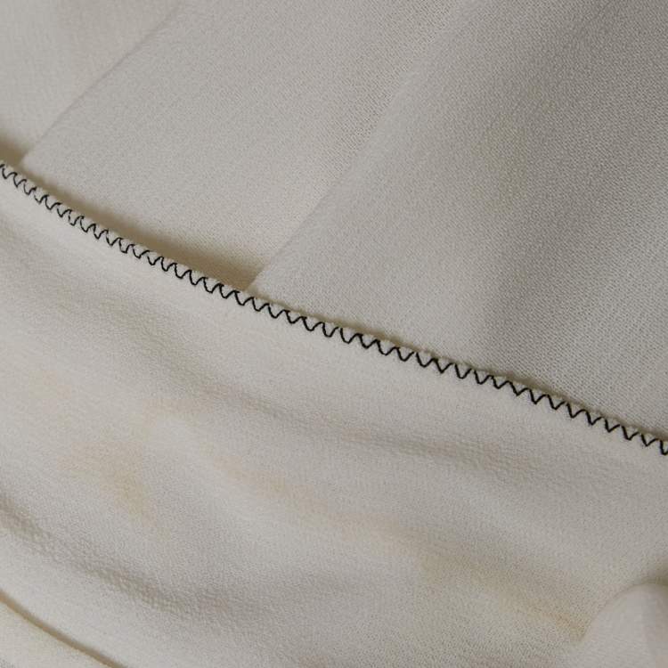 Pre Owned Dolce & Gabbana White Chiffon Ruffled Blouse L