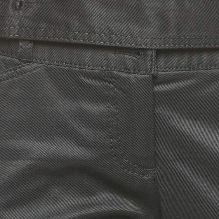 Pre Owned Dolce & Gabbana Black Gabardine Belted Pants M