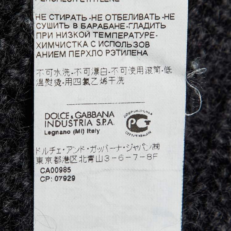 Pre Owned Dolce & Gabbana Black Wool Blend Knit Cropped Sweater S
