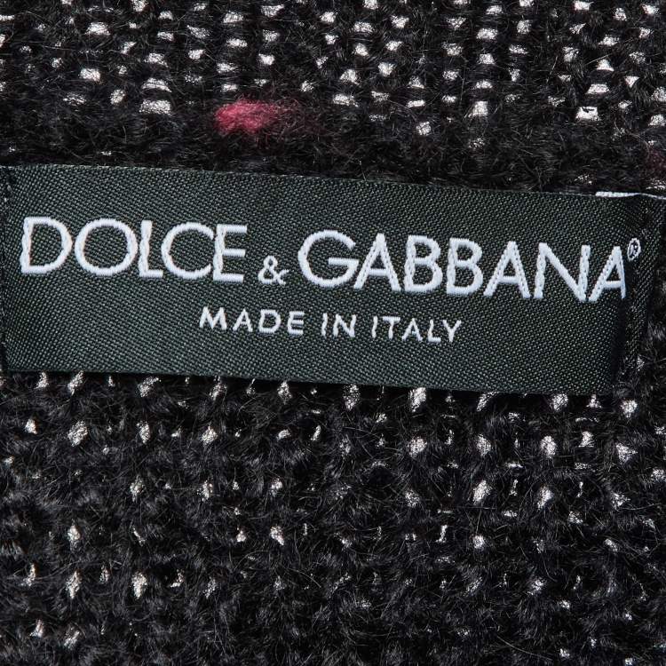 Pre Owned Dolce & Gabbana Black Wool Blend Knit Cropped Sweater S
