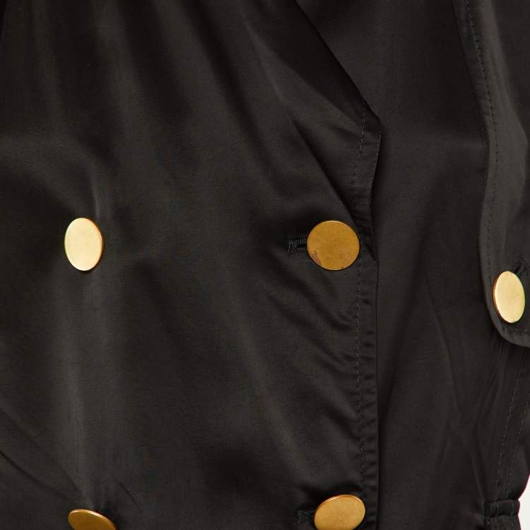 Pre Owned Dolce & Gabbana Black Satin Double Breasted Jacket S