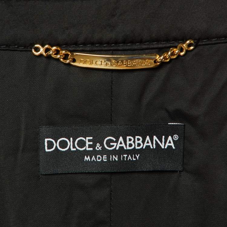 Pre Owned Dolce & Gabbana Black Satin Double Breasted Jacket S