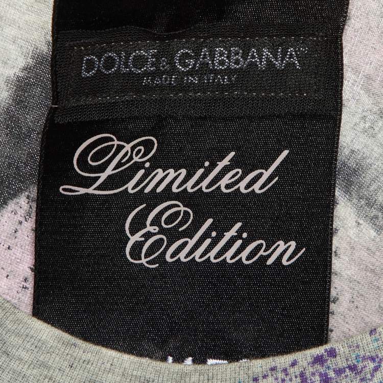 Pre Owned Dolce & Gabbana Grey Hand Painted Cotton Knit Limited Edition Tank Top S