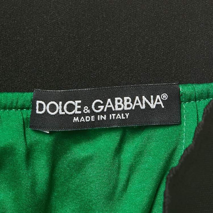 Pre Owned Dolce & Gabbana Green Floral Lace Midi Dress S