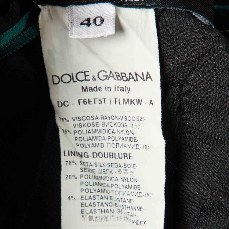 Pre Owned Dolce & Gabbana Green Lace Bow Detail Flared Mini Dress S