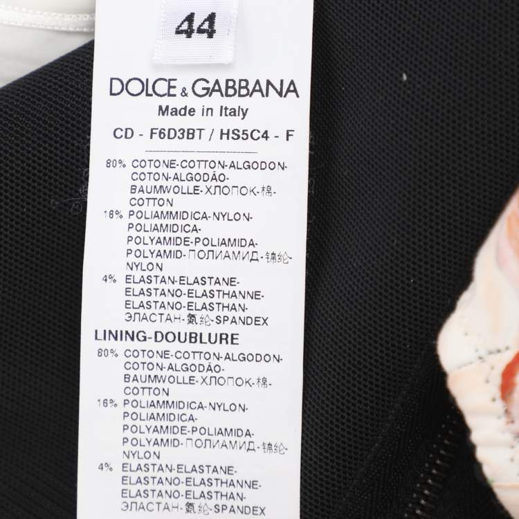 Pre Owned Dolce & Gabbana Multicolor Cotton Blend Floral Print Midi Dress M