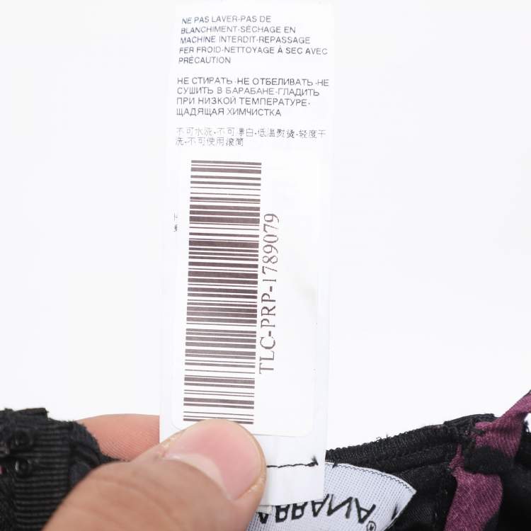Pre Owned Dolce & Gabbana Purple/Black Silk Blend Bustier Top M