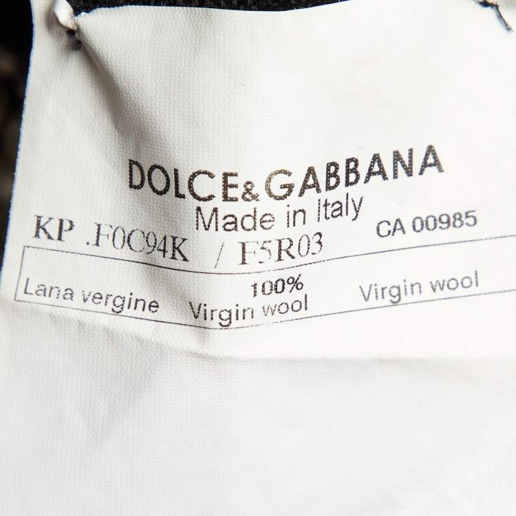 Pre Owned Dolce & Gabbana Black Virgin Wool Embellished Cardigan M