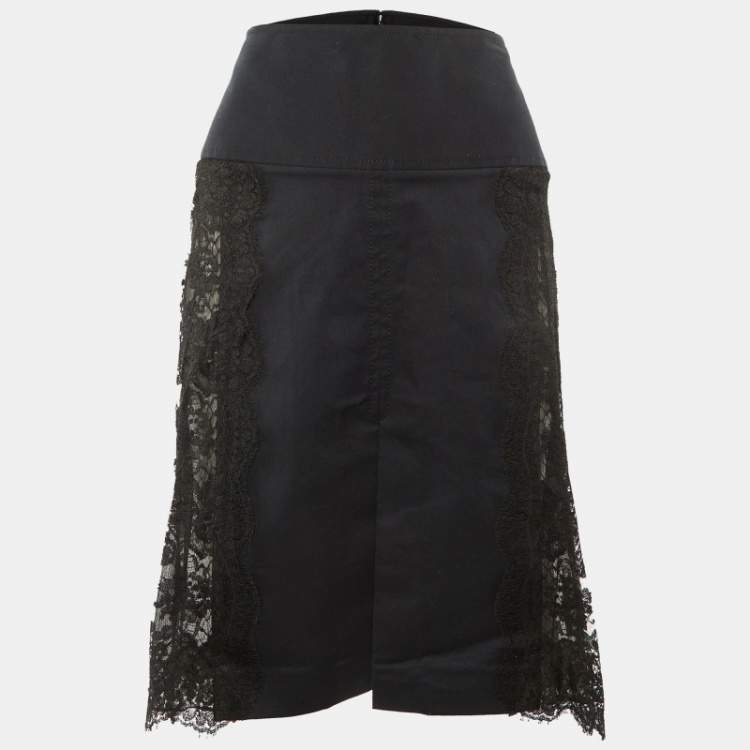 Pre Owned Dolce & Gabbana Black Lace Strapless Corset Dress M