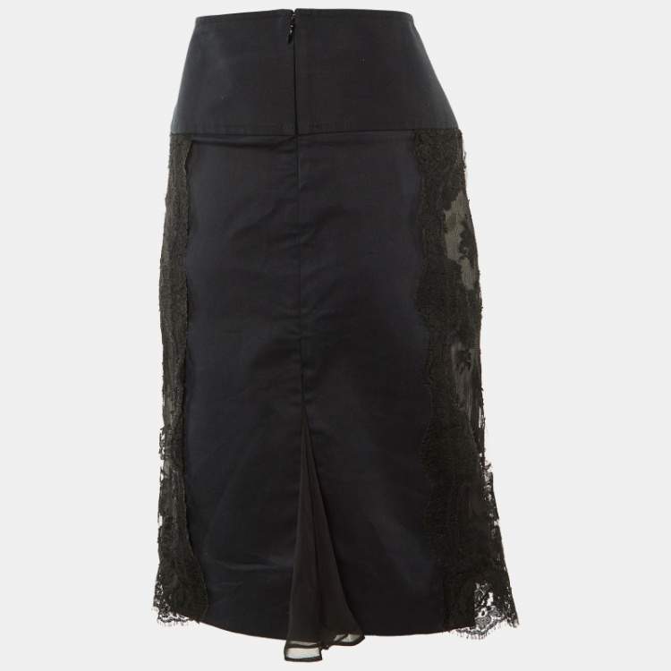 Pre Owned Dolce & Gabbana Black Lace Strapless Corset Dress M