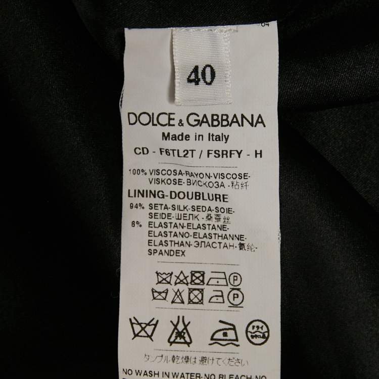 Pre Owned Dolce & Gabbana Black Children's Drawing Crepe Mini Dress S