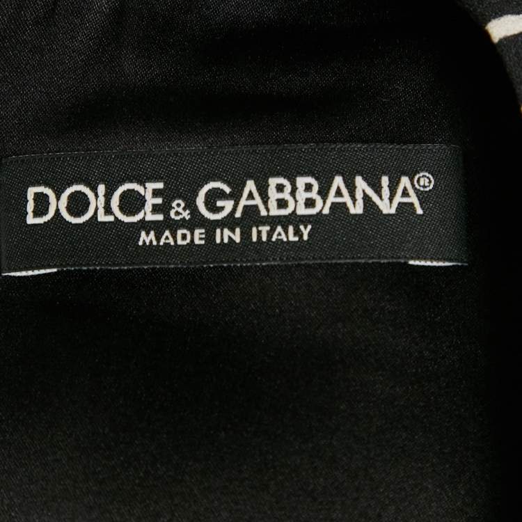 Pre Owned Dolce & Gabbana Black Children's Drawing Crepe Mini Dress S