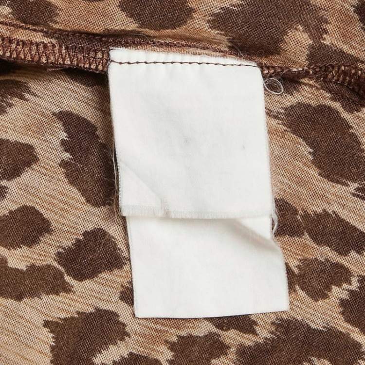 Pre Owned Dolce & Gabbana Brown Leopard Print Cotton Shirt S