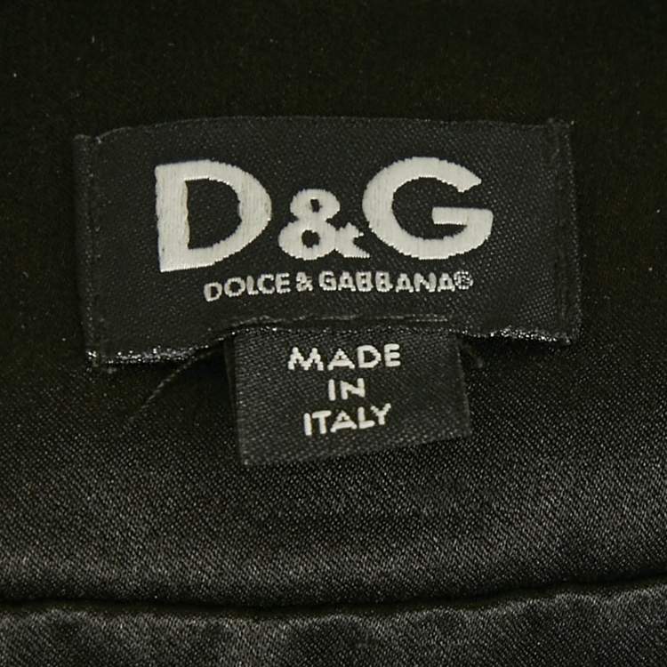 Pre Owned Dolce & Gabbana Black Sequin Detail Velvet Spaghetti Top S