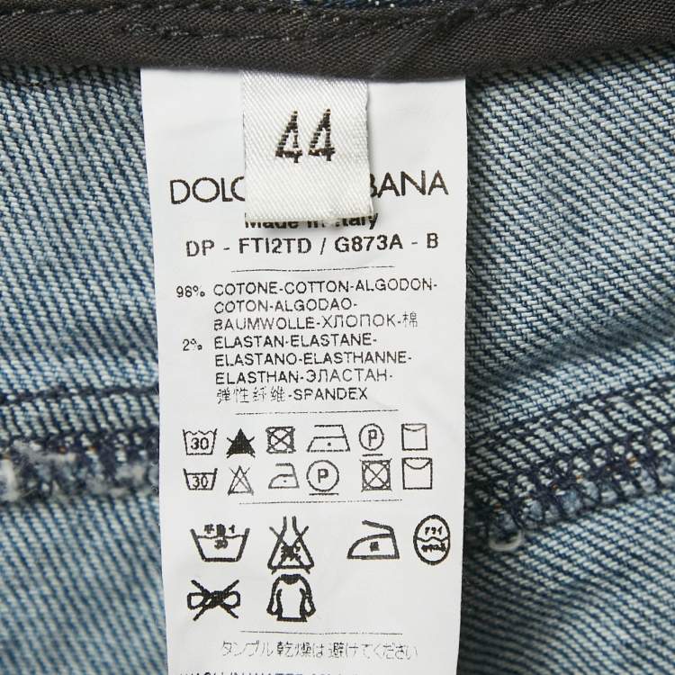Pre Owned Dolce & Gabbana Blue Faded Denim Skinny Jeans M Waist 30"