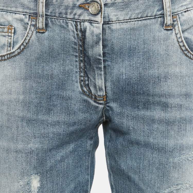 Pre Owned Dolce & Gabbana Blue Faded Denim Skinny Jeans M Waist 30"
