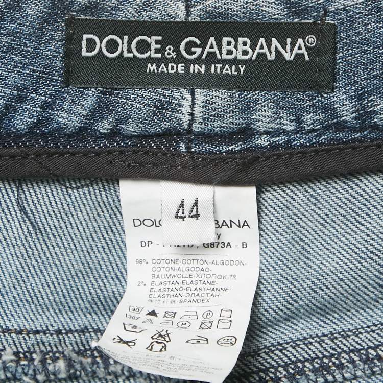 Pre Owned Dolce & Gabbana Blue Faded Denim Skinny Jeans M Waist 30"