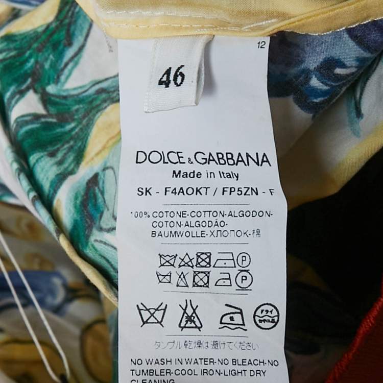 Pre Owned Dolce & Gabbana Multicolor Majolica Print Cotton Midi Skirt L