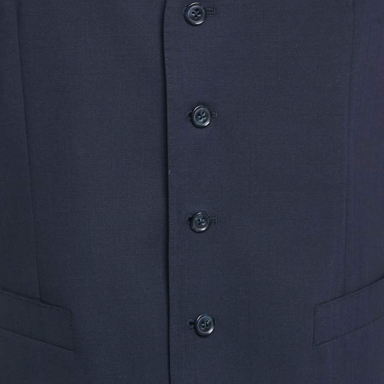 Pre Owned Dolce & Gabbana Navy Blue Wool Formal Vest L
